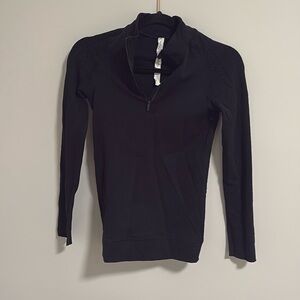 Black lululemon 1/4 zip with design cut-outs